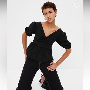NEW Gap Twist Front Peplum Top